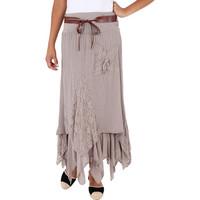 Krisp Zig Zag Hem Gypsy Maxi Skirt women\'s Skirt in brown