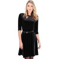 Krisp Velvet Skater Dress women\'s Dress in black