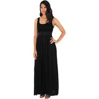 Krisp Laser Cut Bust Summer Maxi Dress women\'s Long Dress in black