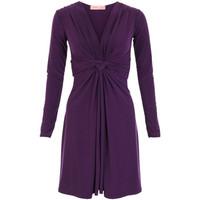 Krisp Long Sleeved Knot Dress women\'s Dress in purple