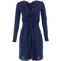 Krisp Long Sleeved Knot Dress women\'s Dress in blue