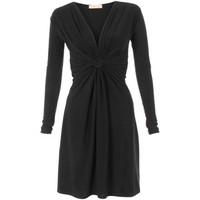 Krisp Long Sleeved Knot Dress women\'s Dress in black