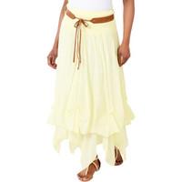 krisp hitched up belted maxi skirt womens skirt in yellow