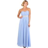 krisp bandeau chiffon prom maxi dress womens long dress in blue