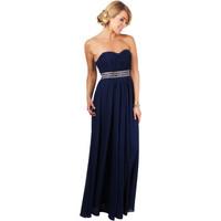 Krisp Bandeau Chiffon Prom Maxi Dress women\'s Long Dress in blue