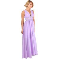 Krisp Diamante V-Neck Prom Maxi Dress women\'s Long Dress in purple
