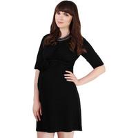 Krisp Maternity Belted Skater Dress women\'s Dress in black
