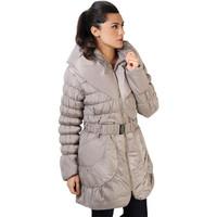 krisp wing collar quilted puffa jacket womens coat in grey