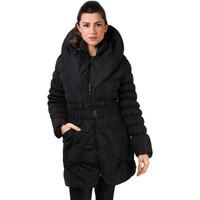 krisp wing collar quilted puffa jacket womens coat in black