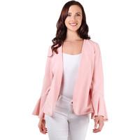 Krisp Bell Sleeve Open Blazer women\'s Jacket in pink