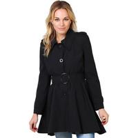 Krisp Belted Trench Coat women\'s Trench Coat in black