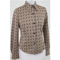 Kronk, size S brown retro patterned shirt