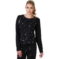 krisp paint splash tracksuit top womens sweatshirt in black