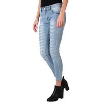 Krisp Sequins Rips Ankle Grazer Jeans women\'s Skinny Jeans in blue