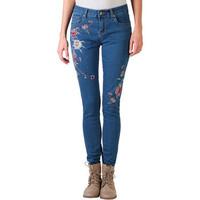 Krisp Flower Embroidered Skinny Jeans women\'s Jeans in blue