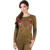Krisp Embroidered Tracksuit Top women\'s Blouse in green