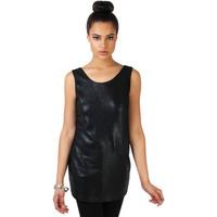 Krisp Metallic Snake Print A-Line Top women\'s Vest top in black