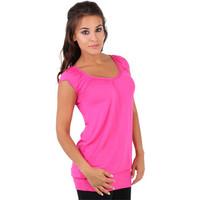 Krisp Long Line Summer Casual Top women\'s T shirt in pink