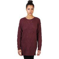 Krisp 2 Front Pockets Cable Knit Jumper women\'s Sweater in red