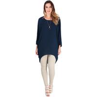 Krisp Oversize Fishtail Top with Necklace women\'s Tunic dress in blue