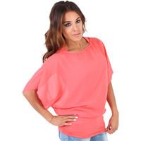Krisp Summer Tee Sheer Layer Loose Oversized Fit 3559 women\'s T shirt in pink