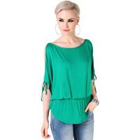 Krisp Split Sleeve Kimono Jersey Tunic Top women\'s T shirt in green