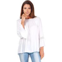 krisp 34 sleeve boho summer top womens blouse in white