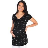 krisp ruched floral top womens tunic dress in black