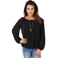 Krisp Off-Shoulder Neck Gypsy Blouse women\'s Blouse in black