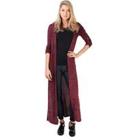 krisp hooded long cardigan womens cardigans in red