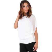 Krisp Summer Tee Sheer Layer Loose Oversized Fit 3559 women\'s T shirt in white