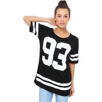 Krisp 93\' Print Baseball T-shirt women\'s T shirt in black
