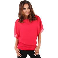 Krisp Summer Tee Sheer Layer Loose Oversized Fit 3559 women\'s T shirt in red