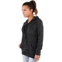 Krisp PU Trim Pocket Knitted Hoodie women\'s Sweater in grey