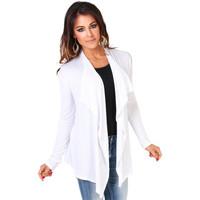 Krisp Jersey Waterfall Cardigan women\'s Cardigans in white