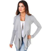 krisp jersey waterfall cardigan womens cardigans in grey