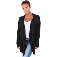 Krisp Jersey Waterfall Cardigan women\'s Cardigans in black