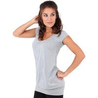 Krisp Long Line Summer Casual Top women\'s T shirt in grey
