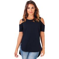 Krisp Cold Shoulder Top women\'s T shirt in blue