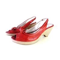 K&S Size 7 Red Slingback Sandals