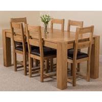 kuba solid oak dining table 6 lincoln chairs