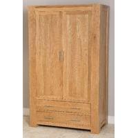 kuba solid oak 2 drawer double wardrobe