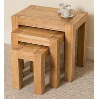 kuba solid oak nest of 3 tables