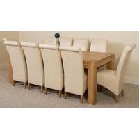 Kuba Solid Oak 220 cm and 10 Ivory Montana