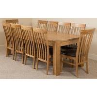 kuba solid oak 220 cm and 10 harvard solid oak chairs