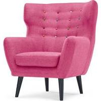 Kubrick Wing Back Chair, Candy Pink With Rainbow Buttons