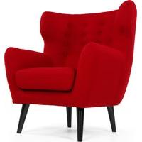 Kubrick Wing Back Chair, Rose Red Wool Mix