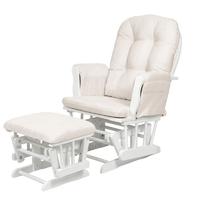 kub haywood glider nursing chair and stool white