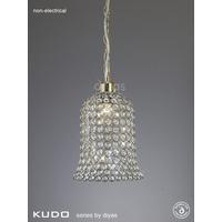 Kudo Bell Crystal Shade in Antique Brass with Suspension