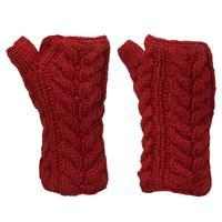 Kusan Women\'s Cable Knit Handwarmers - Red, Red